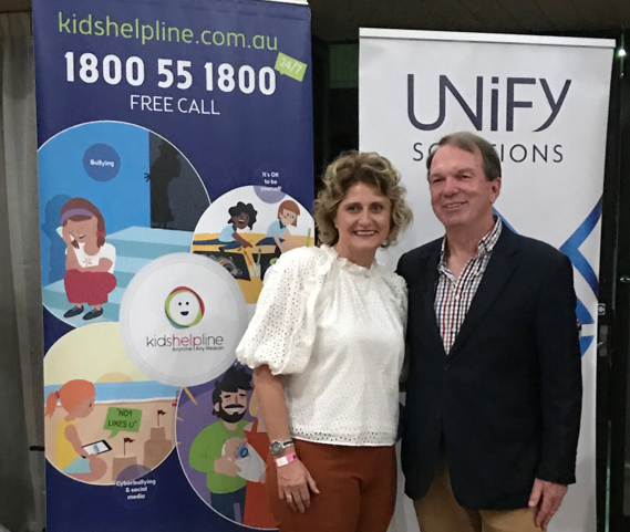 Peter George (on the right) with Tracy Adams CEO of the Kids Helpline
